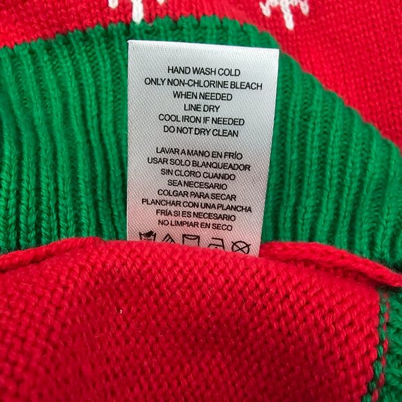 To Be Jolly New Naughty Nice Reversible Sequin Ugly Knit Red Christmas Sweater - Picture 11 of 11